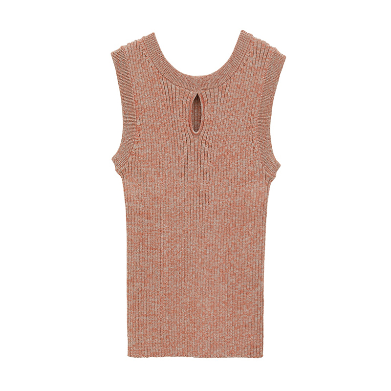 W FACE HOLE KNIT TOPS -2.COLOR-(ORANGE)
