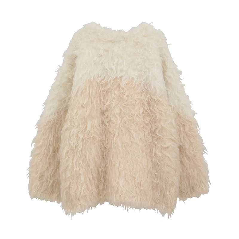 BICOLOR KNIT CARDIGAN -IVORY-
