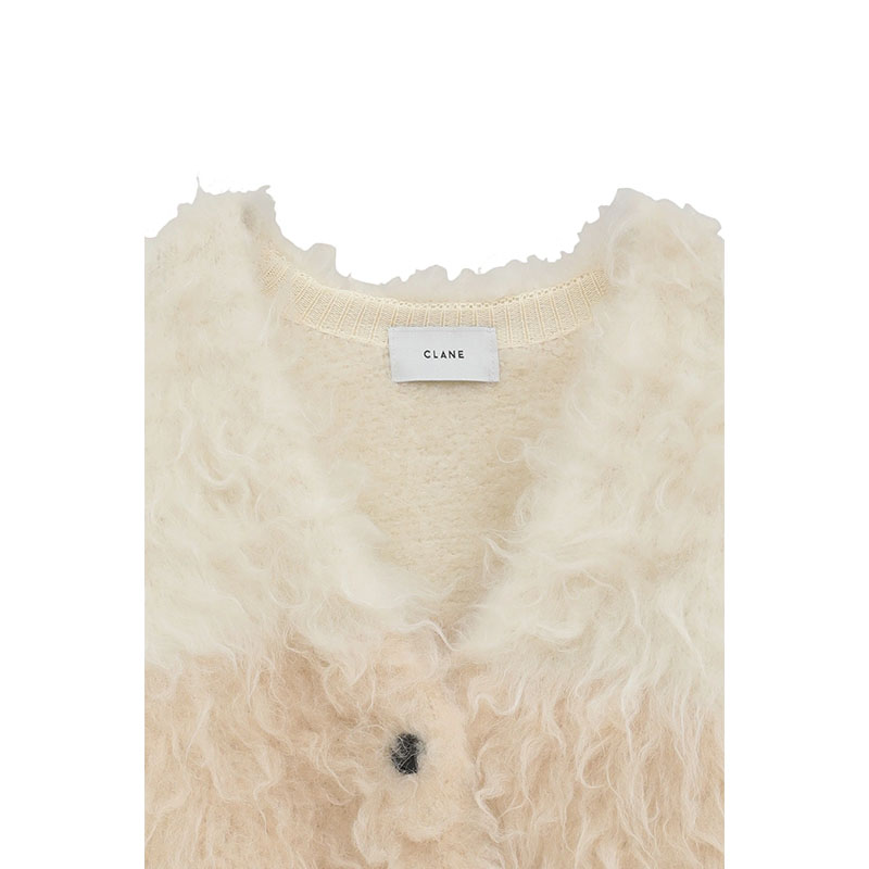 BICOLOR KNIT CARDIGAN -IVORY-