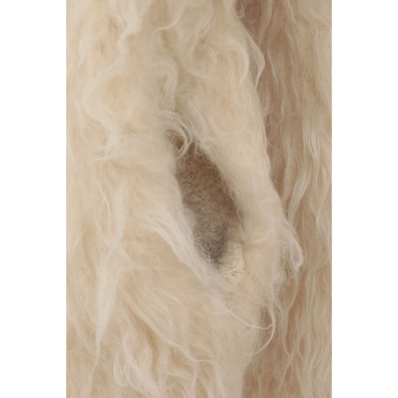 BICOLOR KNIT CARDIGAN -IVORY-
