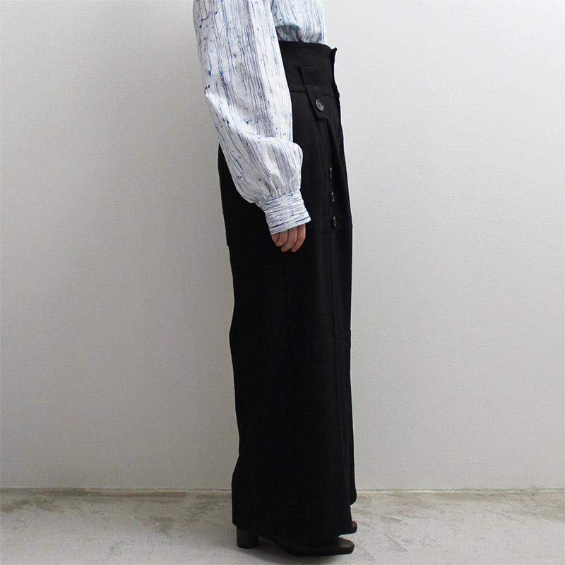 TRENCH FACADE PANTS -BLACK-