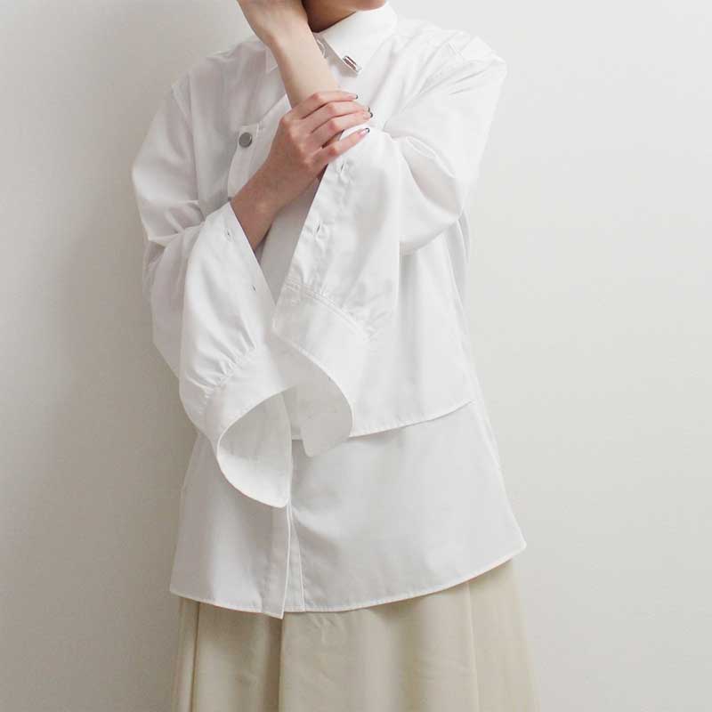 WRAPPING SHIRT -WHITE-