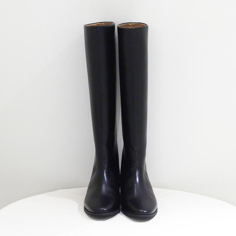 IN HEEL LONG BOOTS -BLACK-