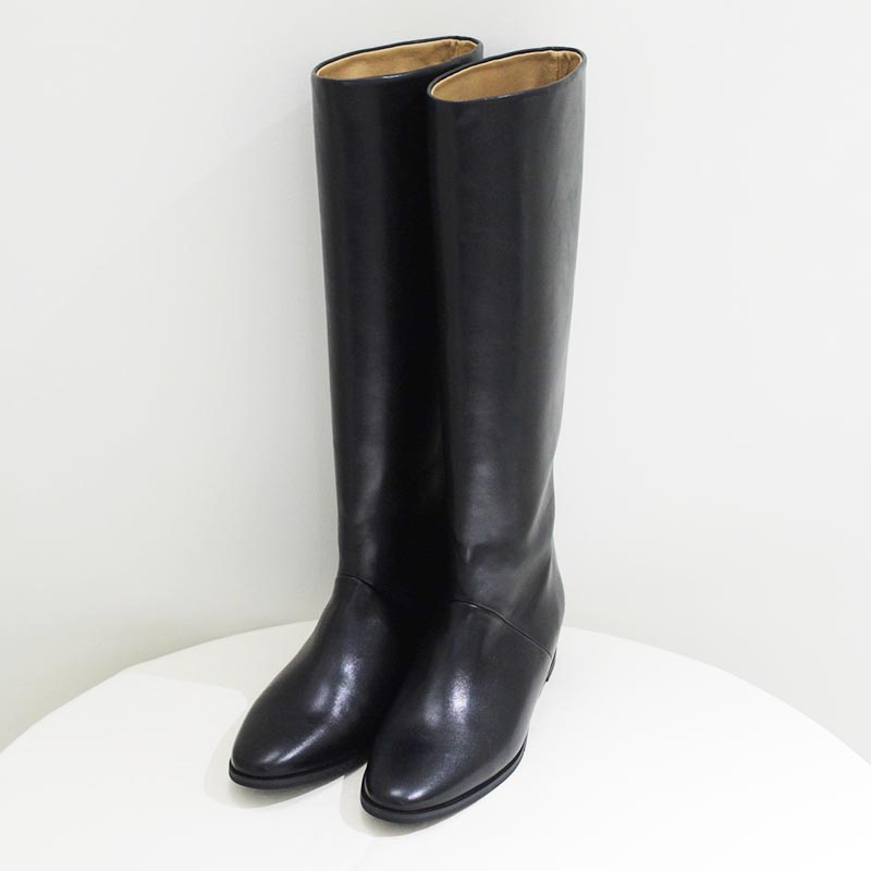 IN HEEL LONG BOOTS -BLACK-