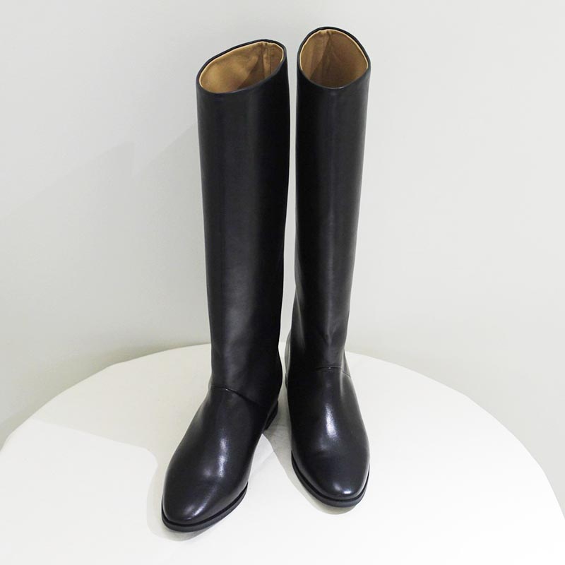 IN HEEL LONG BOOTS -BLACK-