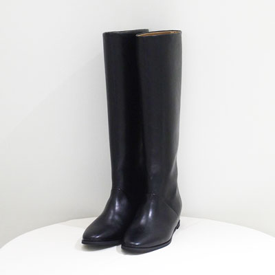 IN HEEL LONG BOOTS -BLACK-