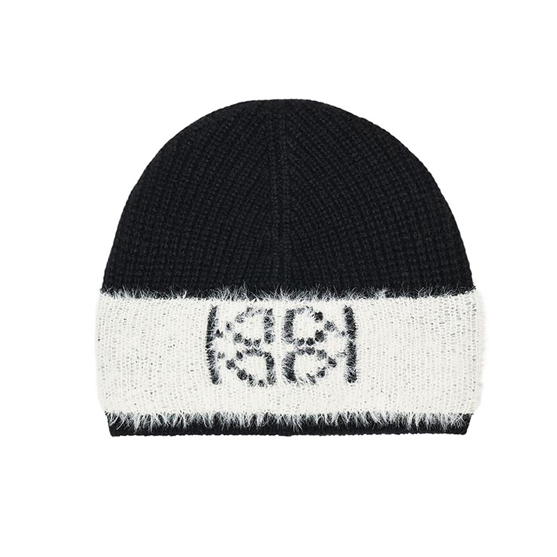 EMBLEM KNIT BEANIE -2.COLOR-(BLACK)