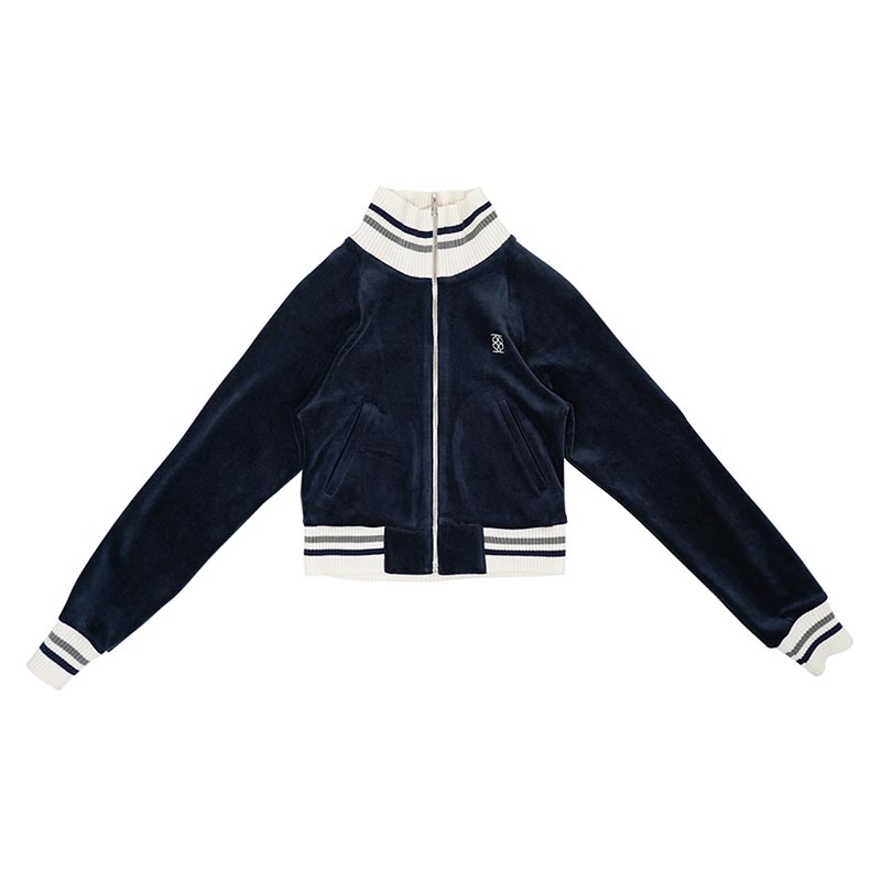 VELOUR TRACK JKT -NAVY-