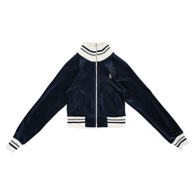 VELOUR TRACK JKT -NAVY-