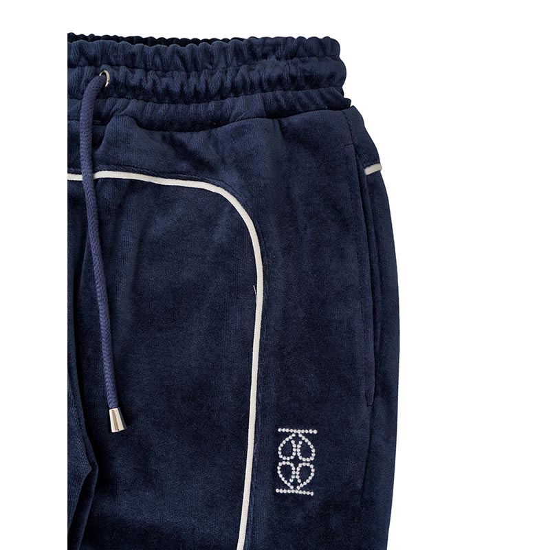 VELOUR TRACK PT -NAVY-