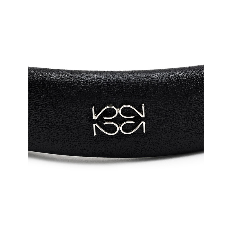 FAUX-LEATHER HAIRBAND -BLACK-