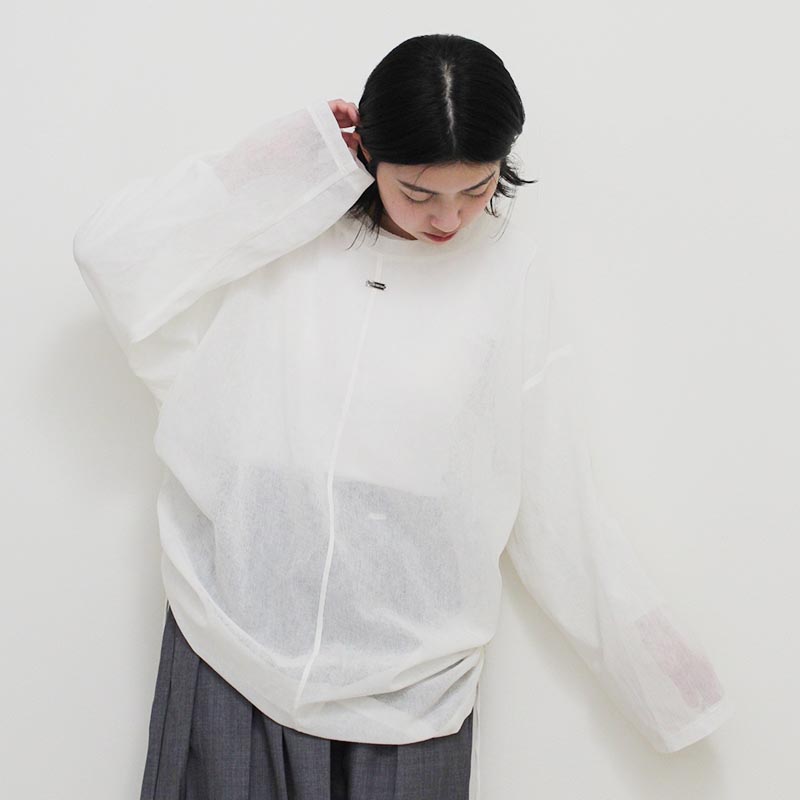 KASUMI SHEER LAYER TOPS -WHITE-