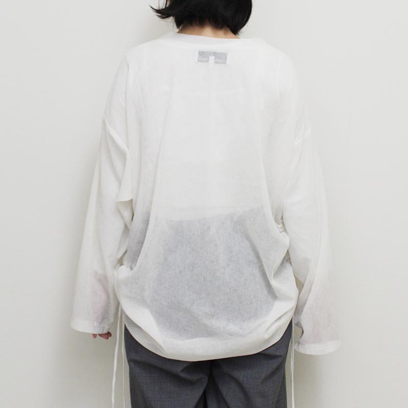 KASUMI SHEER LAYER TOPS -WHITE-