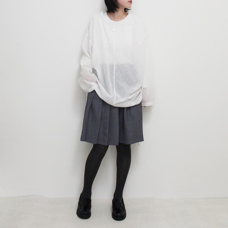 KASUMI SHEER LAYER TOPS -WHITE-