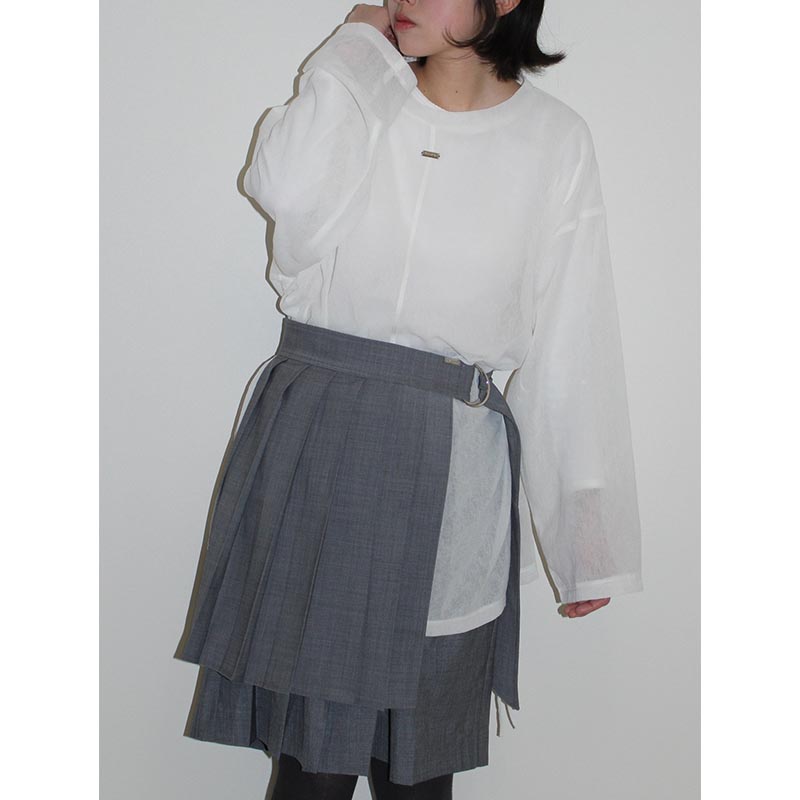 KASUMI SHEER LAYER TOPS -WHITE-