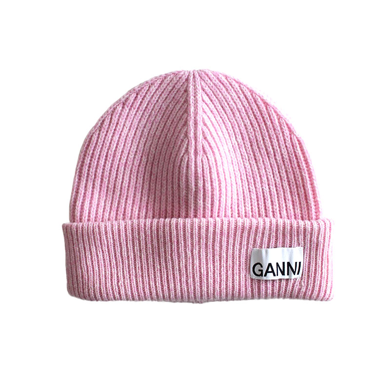 LIGHT STRUCTURED RIB KNIT BEANIE -3.COLOR-(PINK)