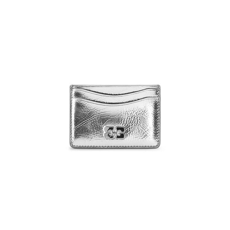 GANNI BOU CARD HOLDER METALLIC -SILVER- | IN ONLINE STORE