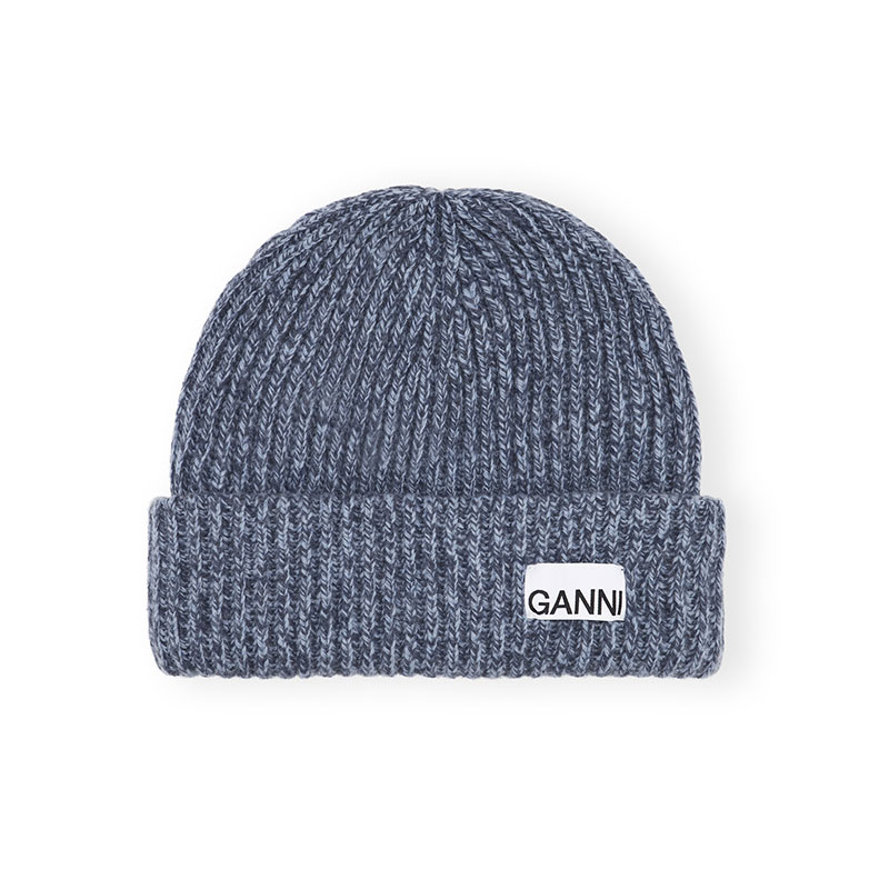 STRUCTURED RIB BEANIE -BLUE-