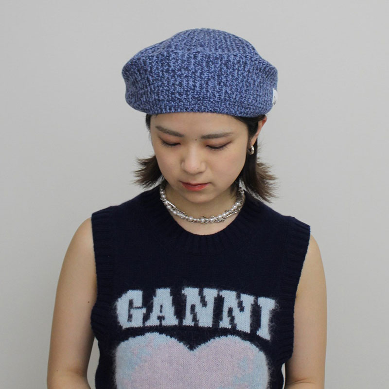 STRUCTURED RIB BERET -BLUE-