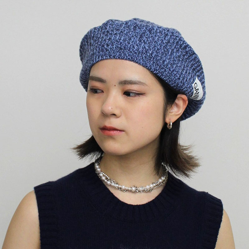 STRUCTURED RIB BERET -BLUE-