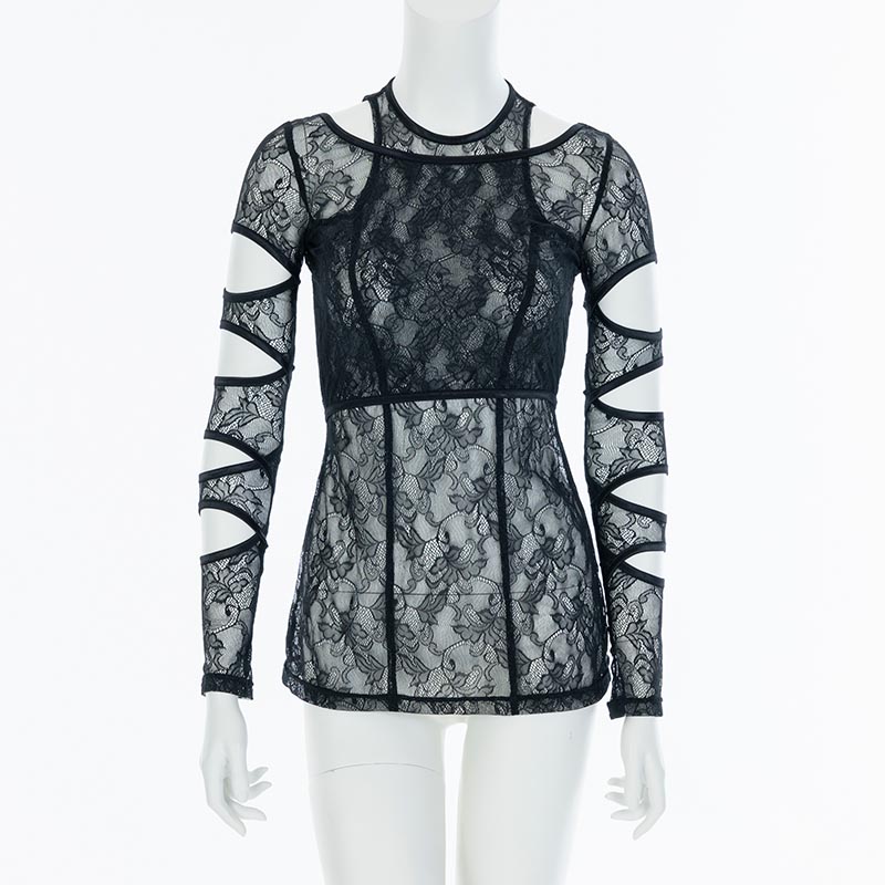 CRBER LACE T -BLACK-