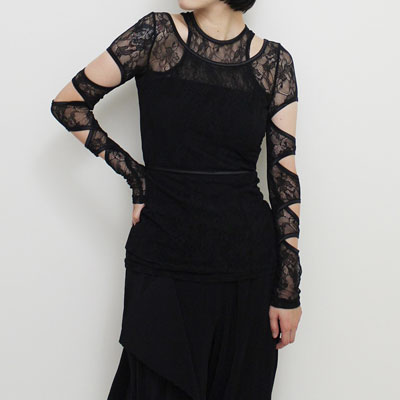 CRBER LACE T -BLACK-