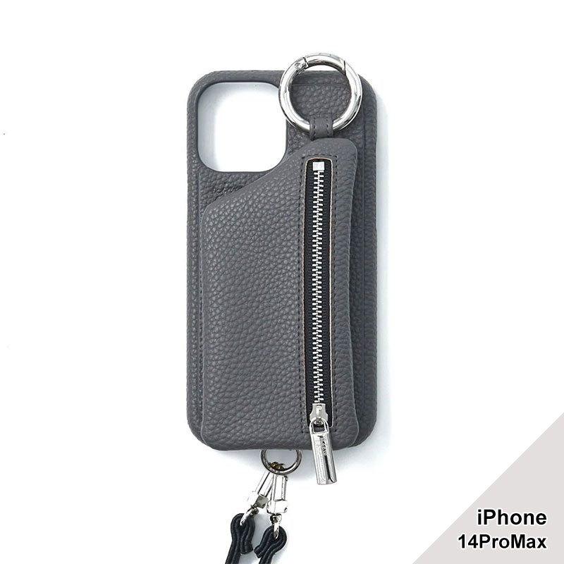 【iPhone14ProMax 対応】CADENAS ZIPPHONE CASE SHOULDER -5.COLOR-(GRAY)