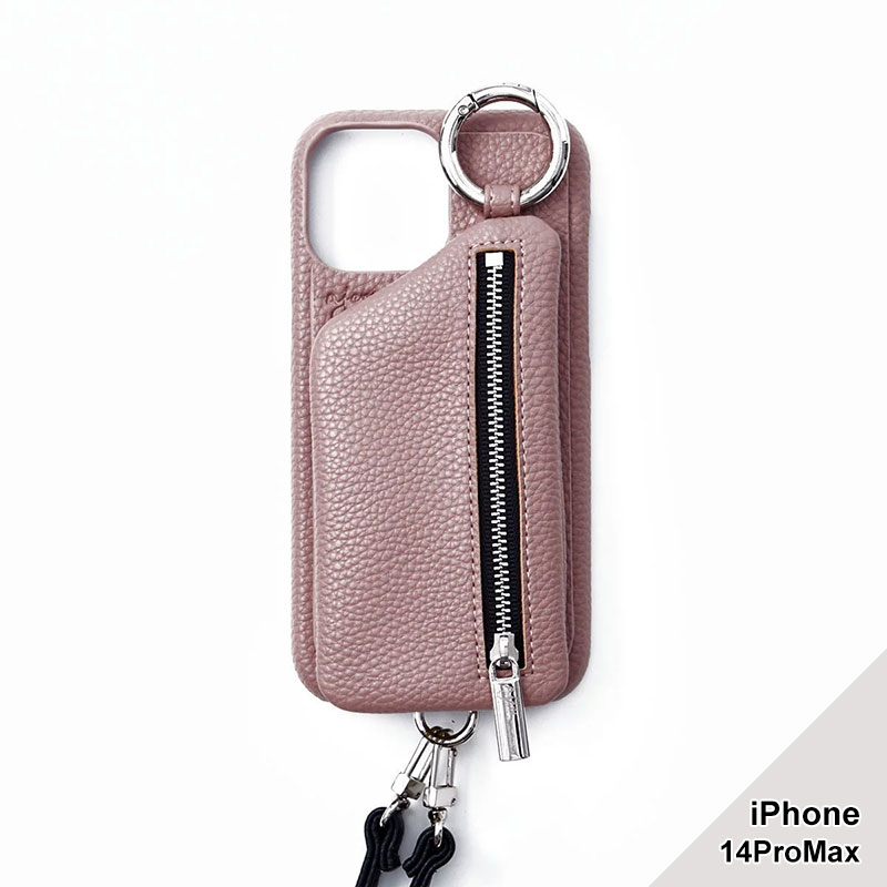 【iPhone14ProMax 対応】CADENAS ZIPPHONE CASE SHOULDER -5.COLOR-(PINK)