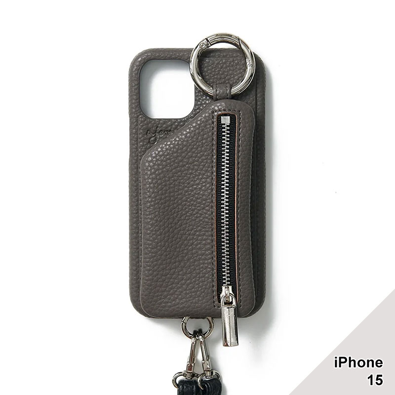 【iPhone15 対応】CADENAS ZIPPHONE CASE SHOULDER -7.COLOR-(GRAY)