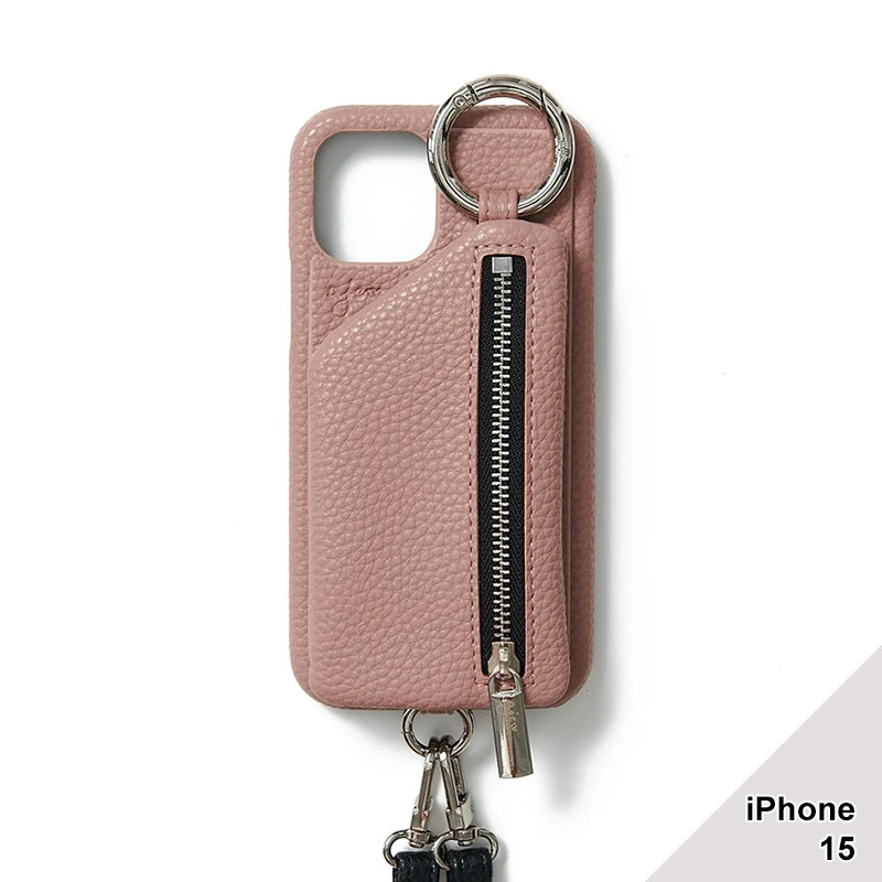 【iPhone15 対応】CADENAS ZIPPHONE CASE SHOULDER -7.COLOR-(PINKBEIGE)