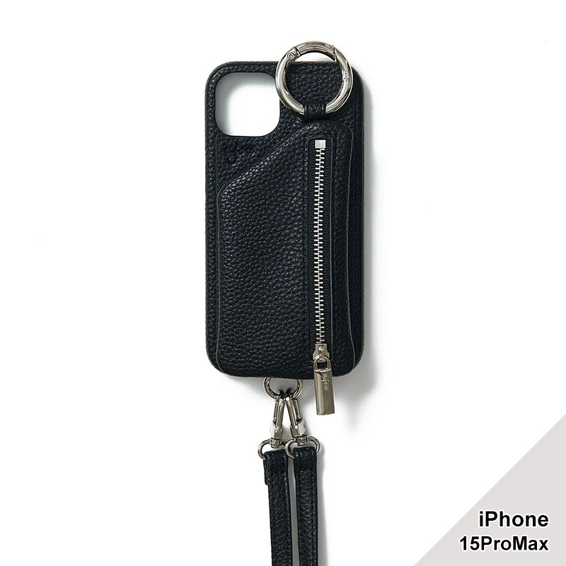 【iPhone15ProMax 対応】CADENAS ZIPPHONE CASE SHOULDER -5.COLOR-(BLACK)