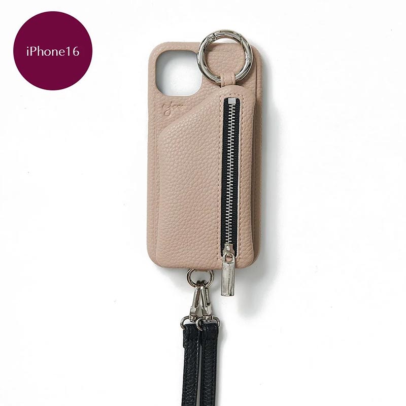 【iPhone16 対応】CADENAS ZIPPHONE CASE SHOULDER -5.COLOR-(BEIGE)