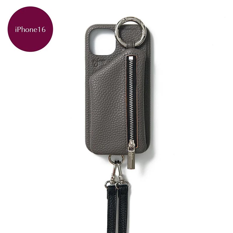 【iPhone16 対応】CADENAS ZIPPHONE CASE SHOULDER -5.COLOR-(GRAY)