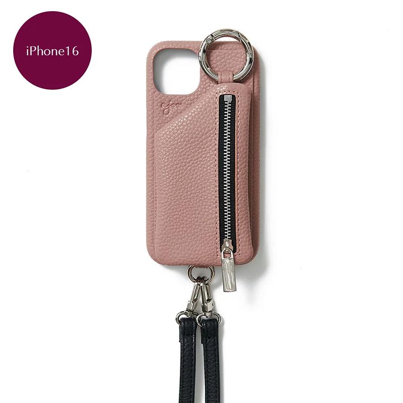 【iPhone16 対応】CADENAS ZIPPHONE CASE SHOULDER -5.COLOR-(PINKBEIGE)