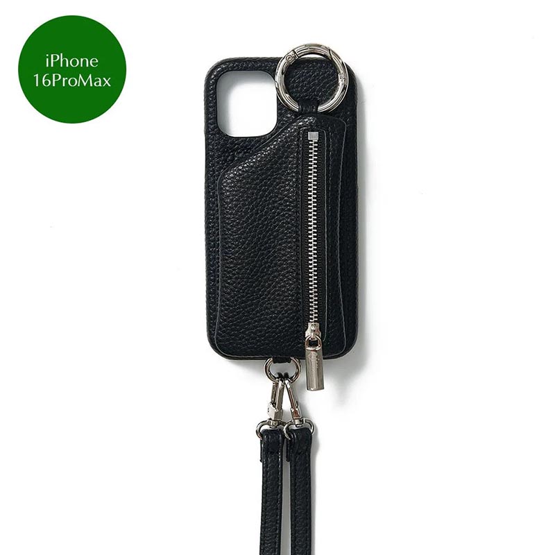 【iPhone16ProMax 対応】CADENAS ZIPPHONE CASE SHOULDER -5.COLOR-(BLACK)