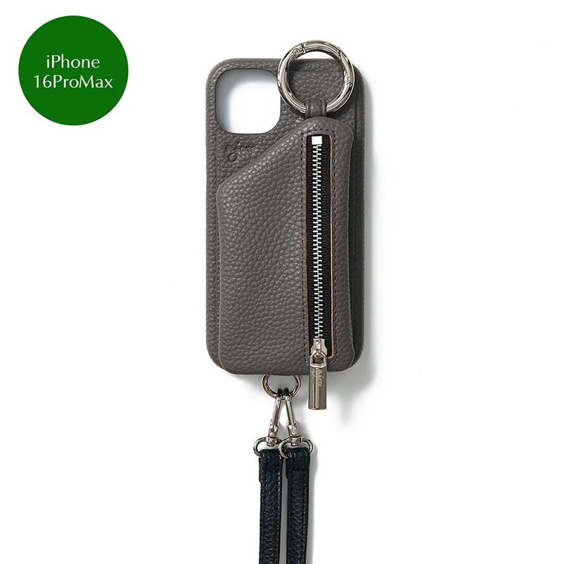 【iPhone16ProMax 対応】CADENAS ZIPPHONE CASE SHOULDER -5.COLOR-(GRAY)