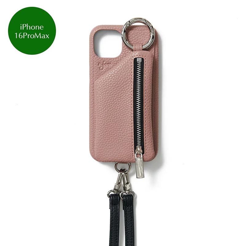 【iPhone16ProMax 対応】CADENAS ZIPPHONE CASE SHOULDER -5.COLOR-(PINKBEIGE)