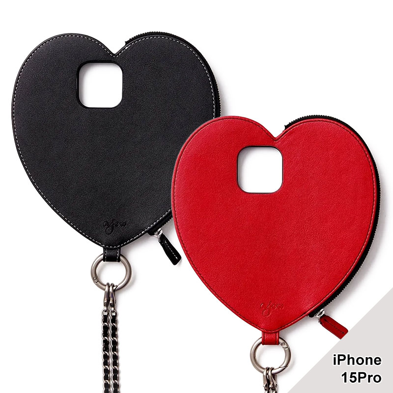 【iPhone15Pro 対応】AJEW DRESS HEART CASE SHOULDER -2.COLOR-