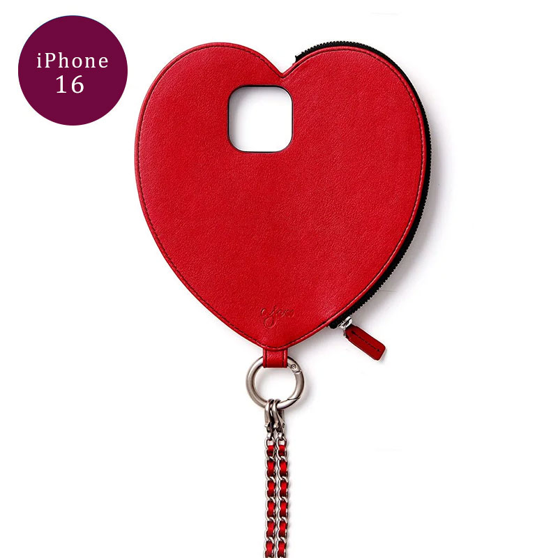 【iPhone16 対応】AJEW DRESS HEART CASE SHOULDER -3.COLOR-(RED)