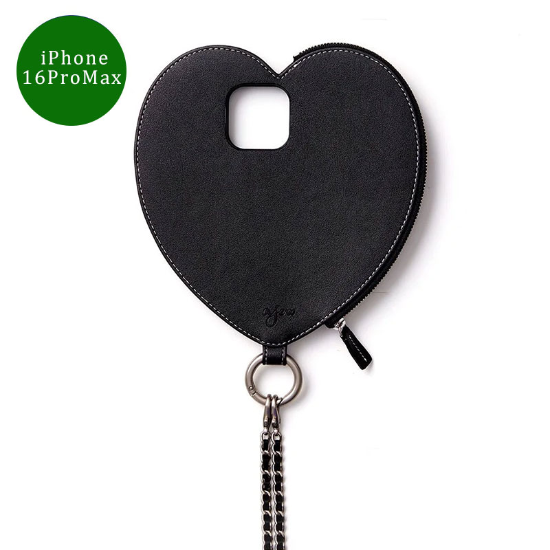 【iPhone16ProMax 対応】AJEW DRESS HEART CASE SHOULDER -3.COLOR-(BLACK)