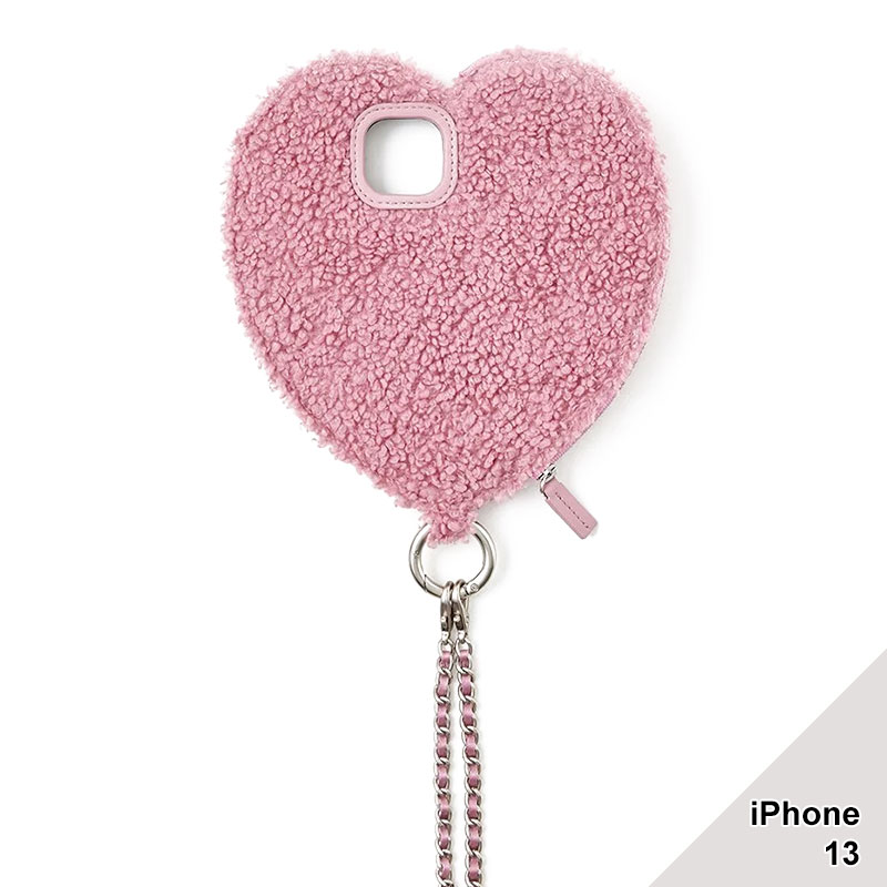 【iPhone13 対応】AJEW FLUFFY DRESS HEART CASE -2.COLOR-(PINK)