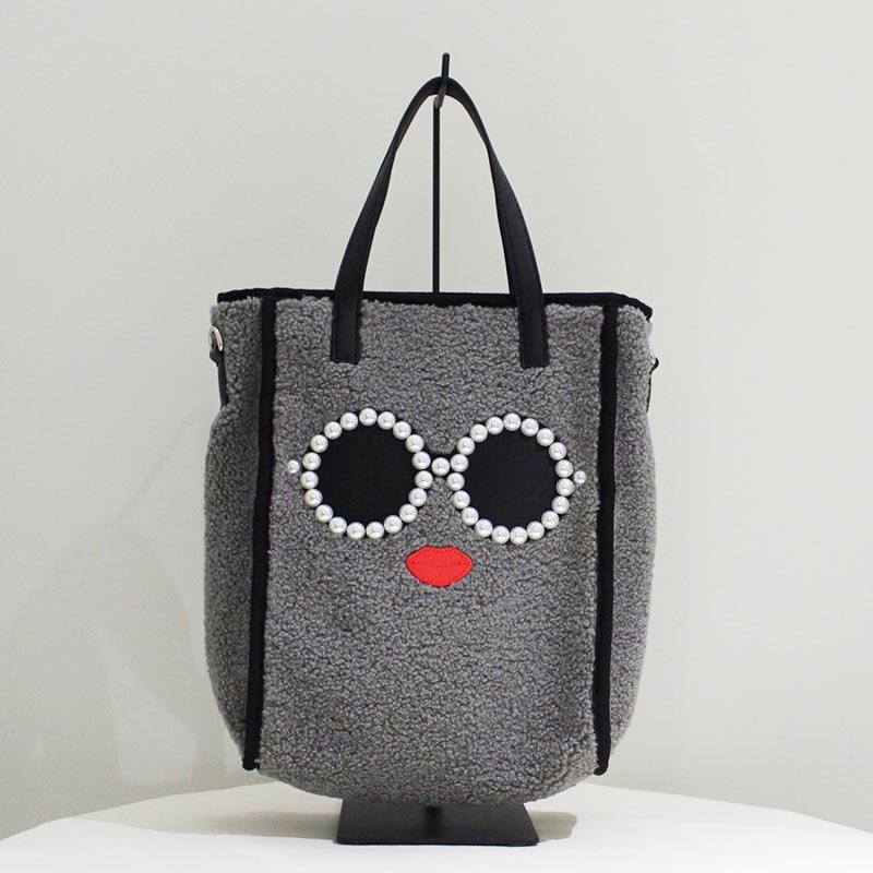 MOUTON FACE TOTE BAG -3.COLOR-(グレー)