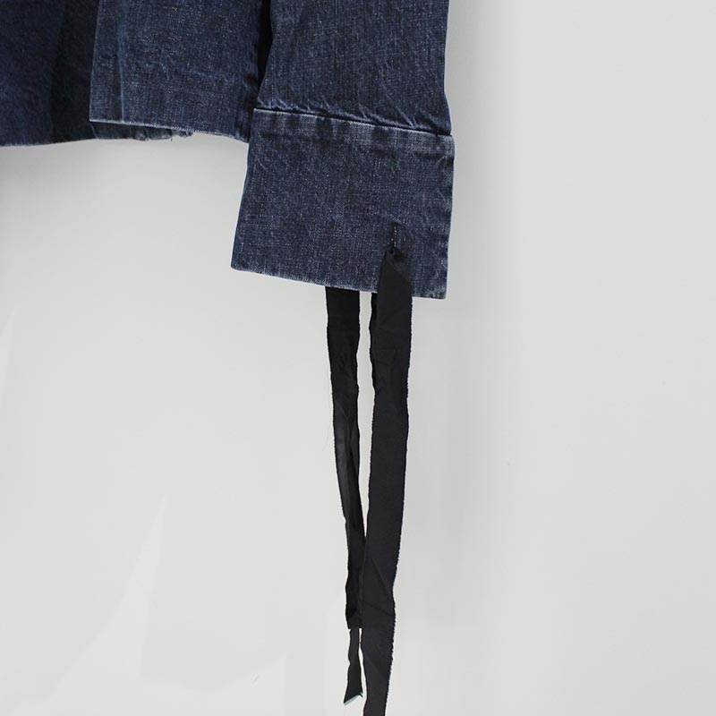 STAND COLLAR OVERSIZED SUIT -NAVY-