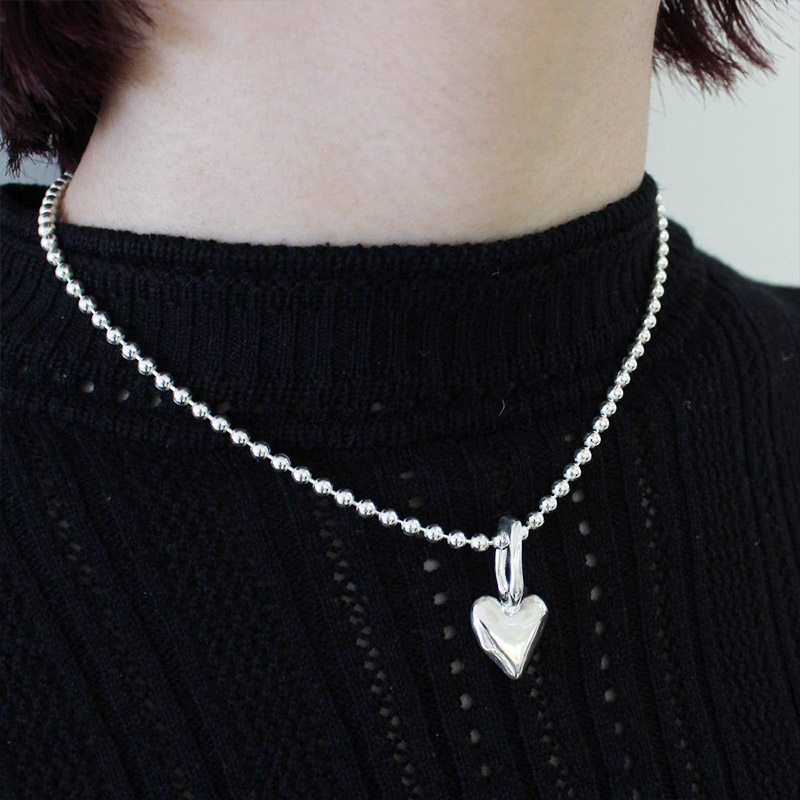 NECKLACE HEART CHARM 40 -SILVER- | IN ONLINE STORE