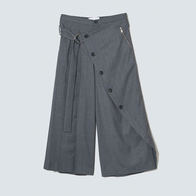 PLEATS DOCKING HAKAMA PT/SG -GRAY-