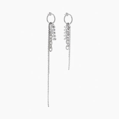 CHLOE CRYSTAL EARRINGS -SILVER-