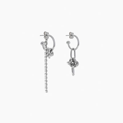 DARIA CRYSTAL EARRINGS -SILVER-