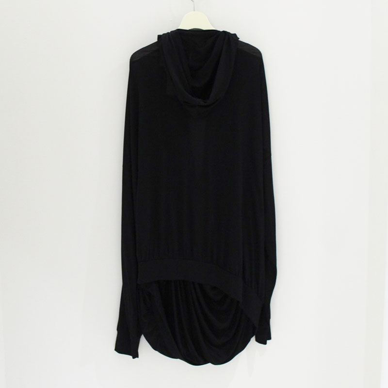 FRONT RUFFLE V-NECK HOODIE -2.COLOR-