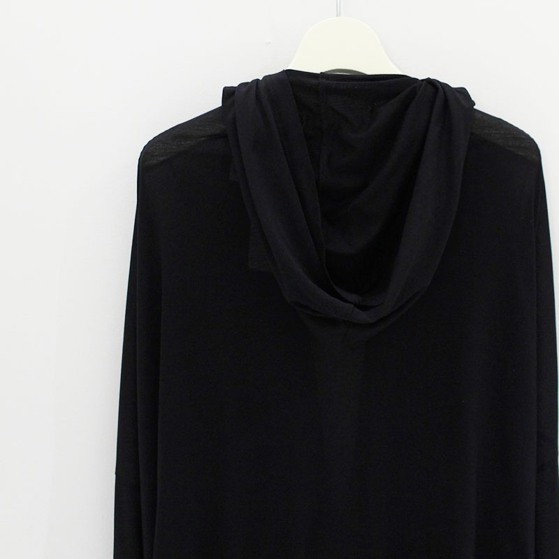 FRONT RUFFLE V-NECK HOODIE -2.COLOR-