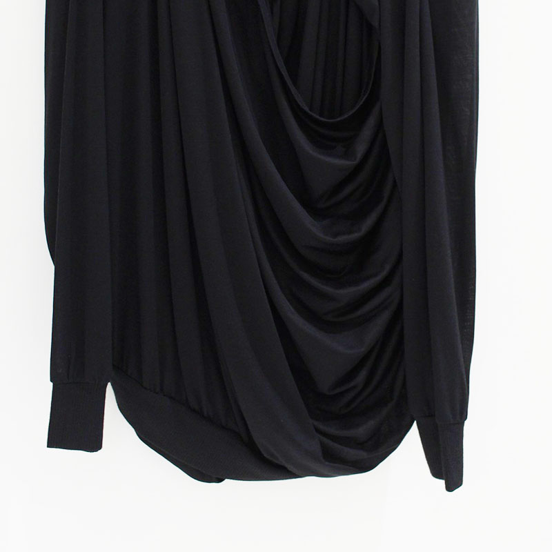 FRONT RUFFLE V-NECK HOODIE -2.COLOR-